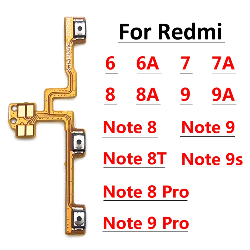 10 sztuk/partia, przycisk włączania i wyłączania boczny przycisk Flex Cable dla Xiaomi Redmi 6 6A 7 7A 8 8A 9 9A uwaga 6 7 8 8T 9 9S 10 Pro 5G