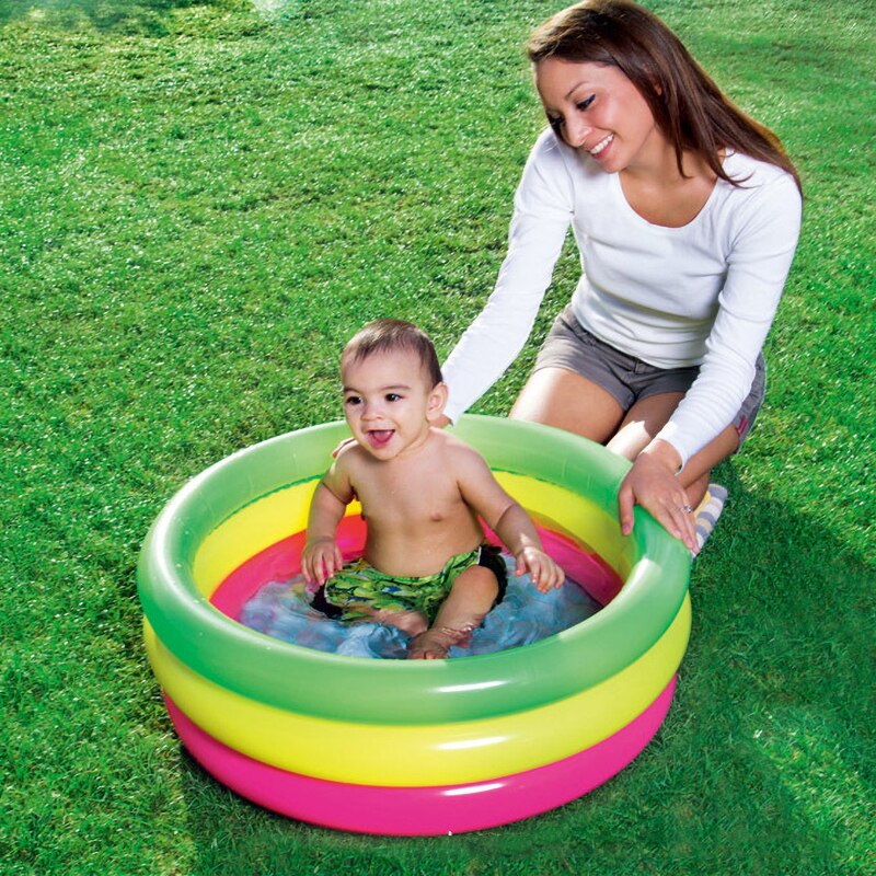 70*24 Cm Baby Outdoor Opblaasbare Zwembad Regenboog Gekleurde Peuterbad Spelen Oceaan Bal Zwembad Voor Kinderen Speelgoed