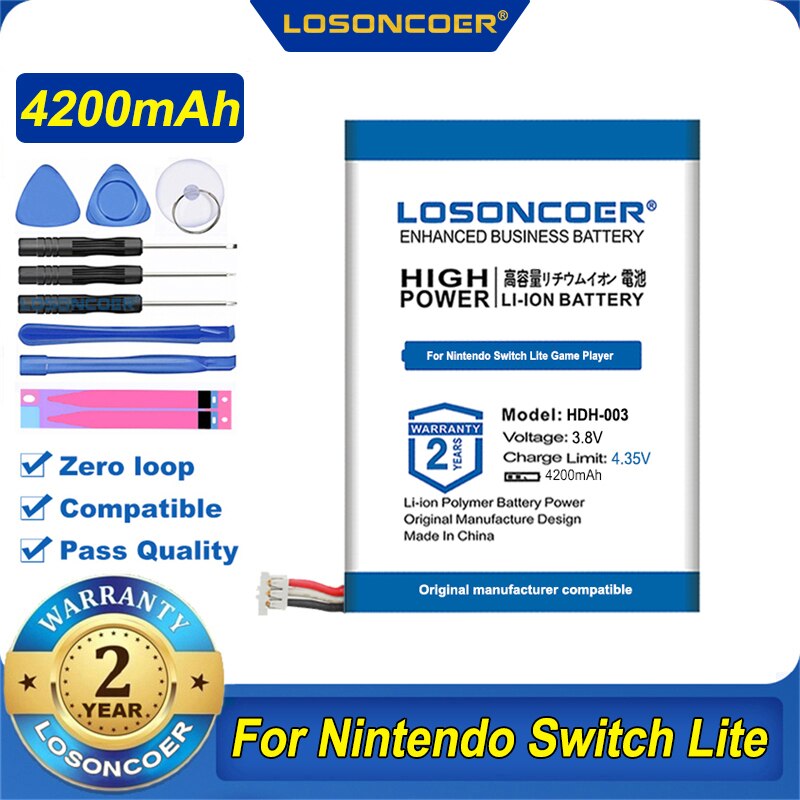 100% Originele Losoncoer 4200Mah HDH-003 Batterij Voor Nintendo Schakelaar Lite Game Speler Li-Ion Batterijen