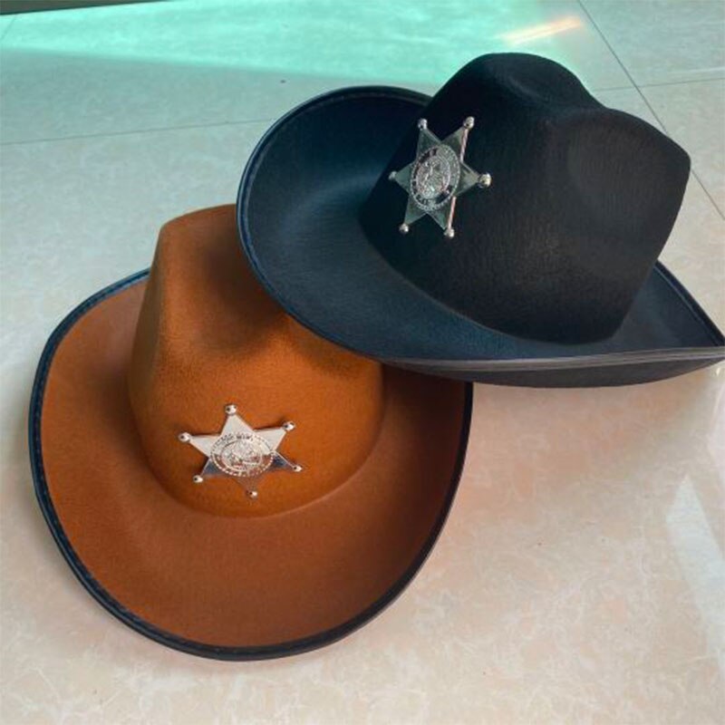 Sombrero vaquero de estrella de estilo occidental, disfraz de vacaciones, gorros de