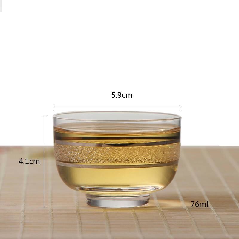 76ml clear crystal theekopje cup body goud 501072: 501072-S