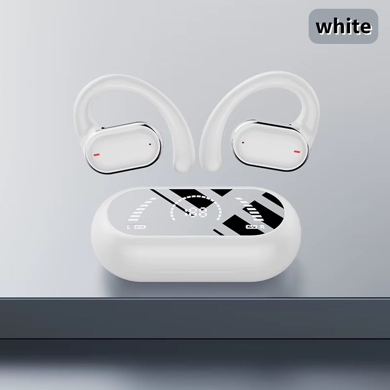 OWS Oorhaak Koptelefoon Bluetooth 5.3 Lage Latency Gaming Sport Headset HiFi Stereo Ruisonderdrukking Oordopjes Universele Hoofdtelefoon: WHITE