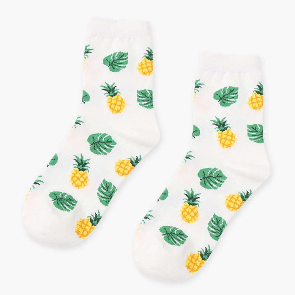 Novelty Graphic Socks Men Women Cotton Socks Friut Avocado Printed Sports Funny Socks Christmas: pineapple
