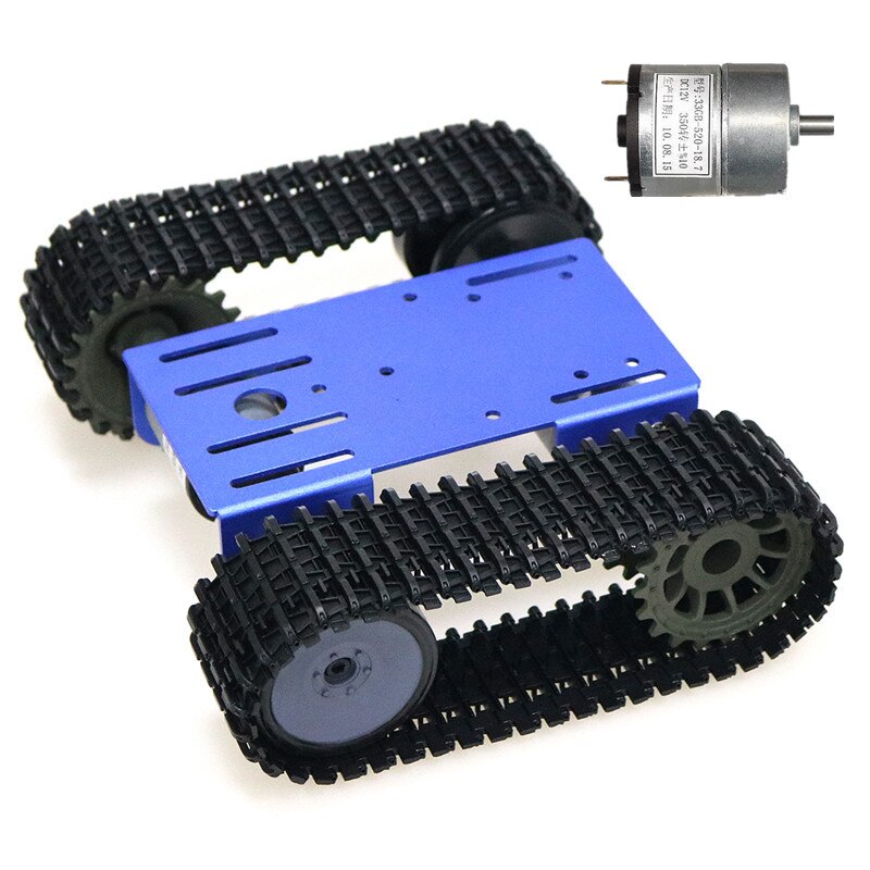 mini TP101 Smart Tank Chassis Tracked Chassis Remote Control Platform with Dual DC Motor for Arduino Car DIY Set: Blue