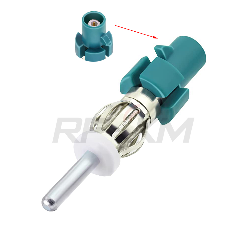 Adaptador de antena estéreo para coche, Conector de Radio FM AM, convertidor de enchufe de antena Fakra a DIN para receptor de coche