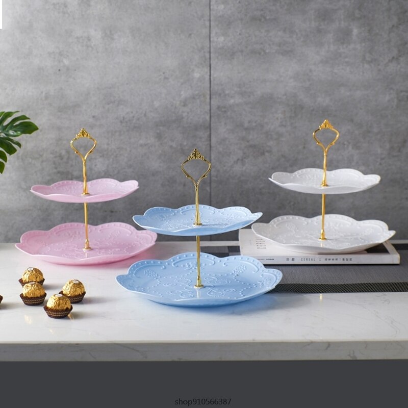Afneembare Cake Stand Europese Stijl 3 Tier Gebak Cupcake Fruitschaal Serveren Dessert Houder Wedding Party Home Decor