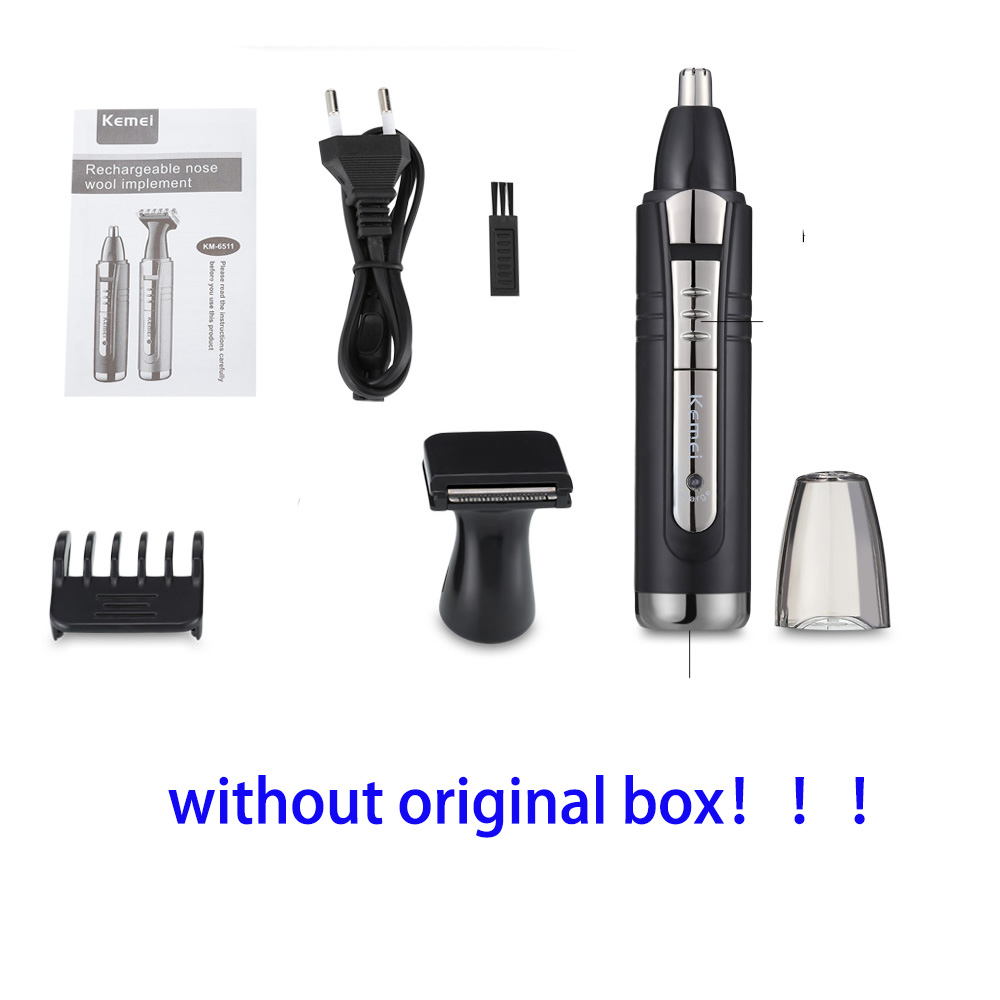 Kemei Elektrische Neus En Oor Trimmer 2 In 1 Gezichtsverzorging Haar Trimmer Voor Mannen Persoonlijke Verzorging Gereedschap Kleine Clipper met Cutting Gidsen: without original box