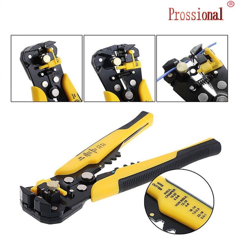 3 in 1 Multi-functional Crimping Tool Auto Crimping Pliers Cutting & Pressing Wire Stripper Self Adjusting Electrician Tool