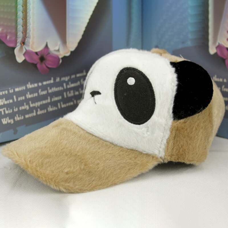 Cartoon panda mutsen winter baby meisjes muts plus warme jongens baseball pet baby peuter muts kinder mutsen kinderen fotografie rekwisieten: Khaki / Volwassen