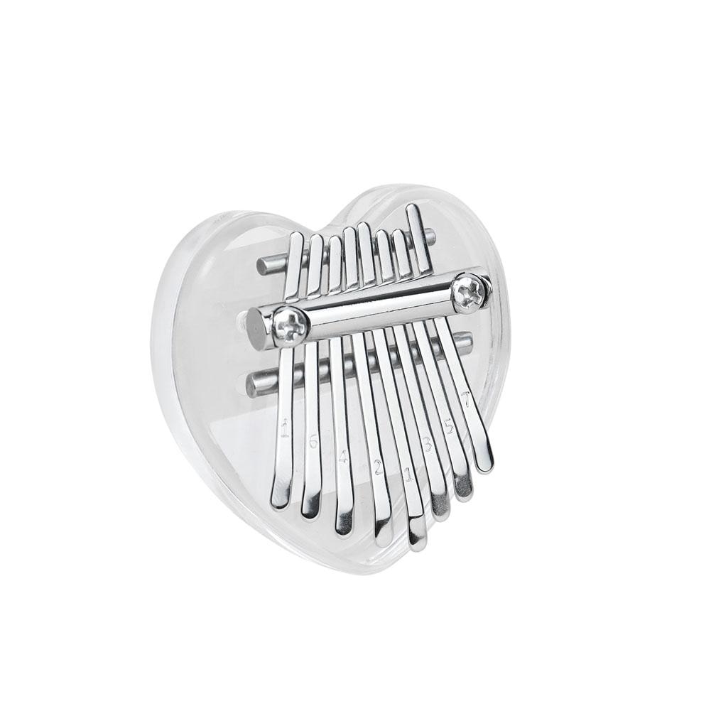 Mini Acrylic Kalimba 8-tone Crystal Heart Shape Kalimba Thumb Piano