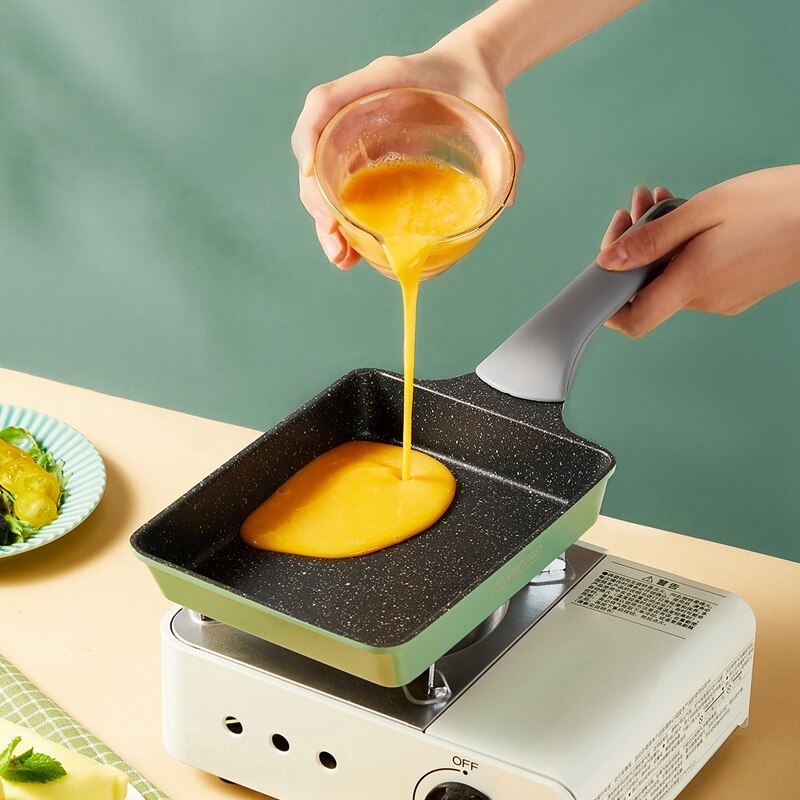 Nonstick Tamago pan,OmelettePan,Frying Pan,Food Grade Granite Nonstick, Silicon Handle ,19*15cm