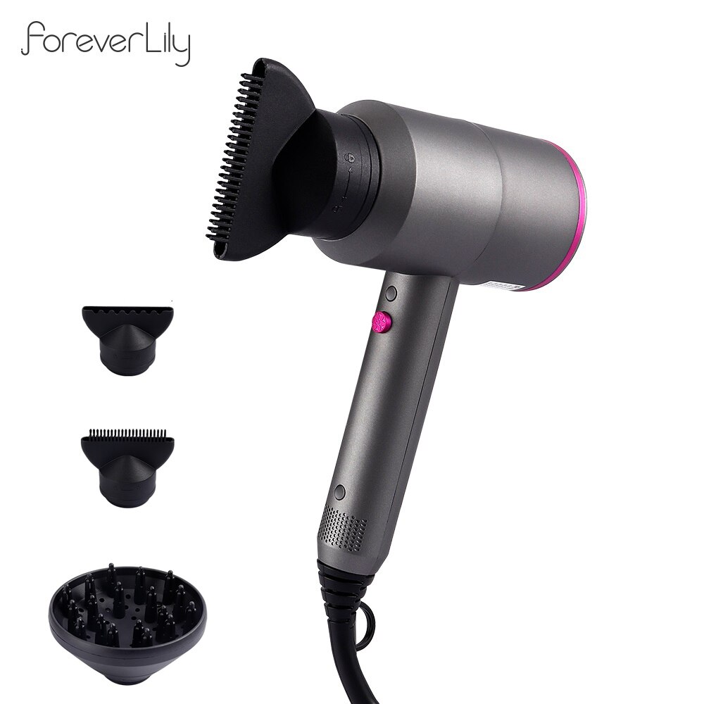 2000W Strong Wind Power Electric Hair Dryer &Cold Wind Negative Ionic With 3 Type Air Collecting Nozzles Dryer