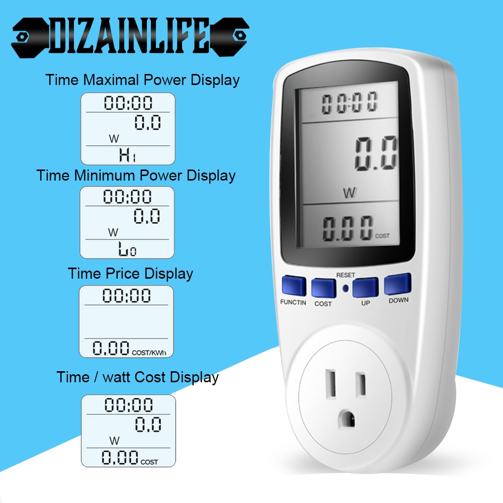 220V numérique Volt tension wattmètre analyseur de puissance électronique courant alternatif compteur d'énergie commutateur d'alimentation automatique prise ue/US