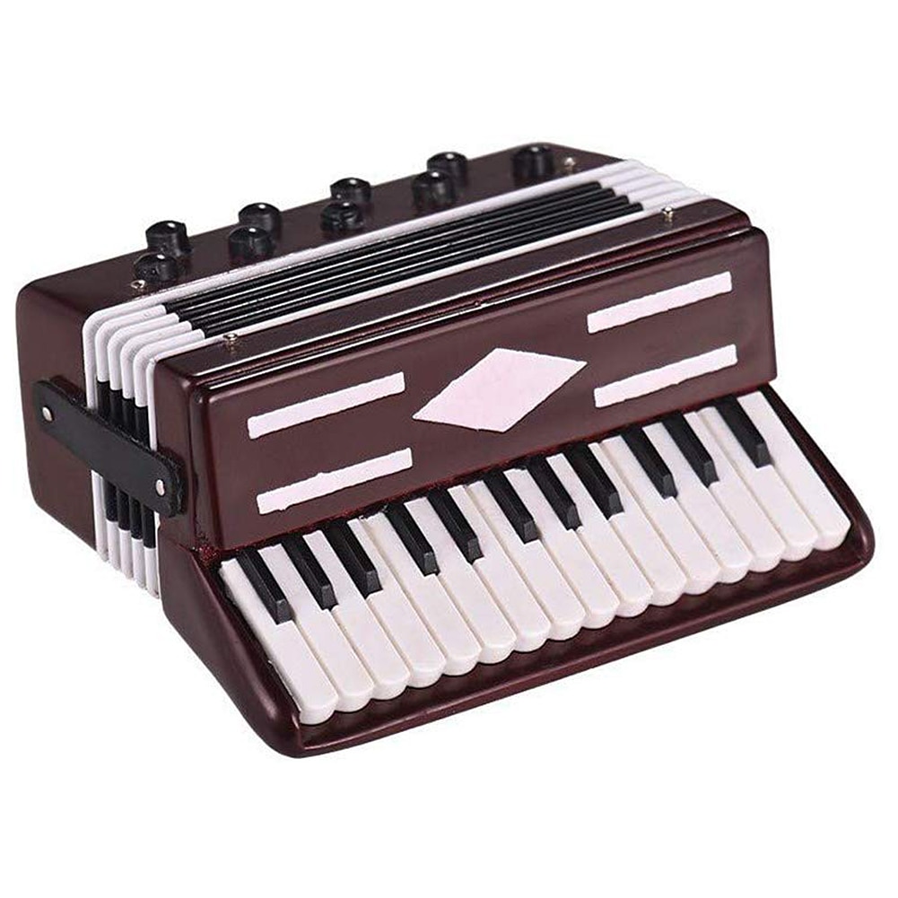 Mini Accordeon Model Prachtige Desktop Muziek Instrument Decoratie Ornamenten Muziek Met Storage Case