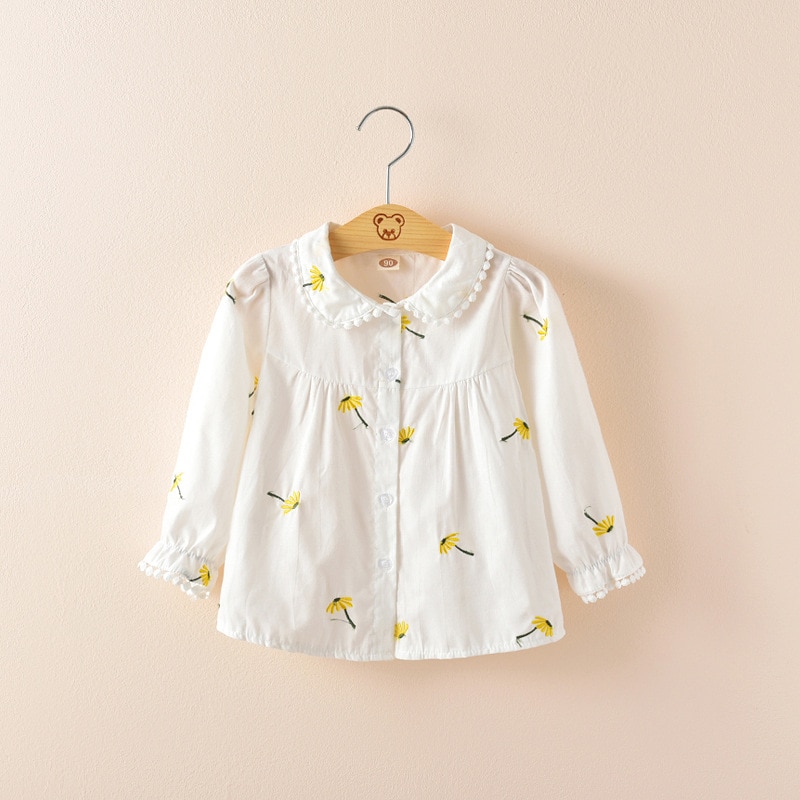 Children printed flower shirt baby girl autumn long-sleeved shirt baby girl blouse