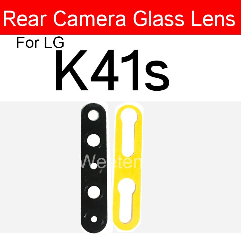 Achteruitrijcamera Glas Lens Voor Lg K61s K51s K41s Terug Camera Glas Lens Cover Met Sticker Adhesive Vervangende Onderdelen: K41S