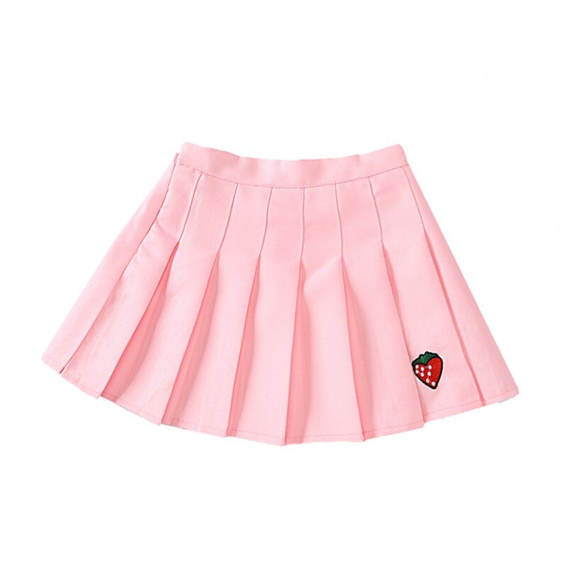 Summer Cute Skirt Baby Girl Clothes Strawberry Pattern Pleated Skirt Toddler Sundress