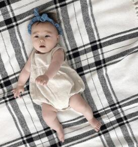 Milancel zomer linnen baby bodysuits koreaanse peutermeisjes jumpsuits katoenen slip baby jongens bodysuit: Beige / 12m
