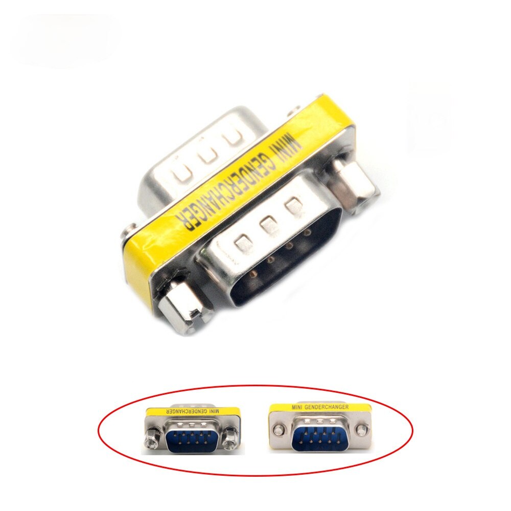 D-Sub DB9 Connector 9pin Male to Male Adapter Gender Changer Serial RS232 Coupler Straight Converter Coupler Adapter