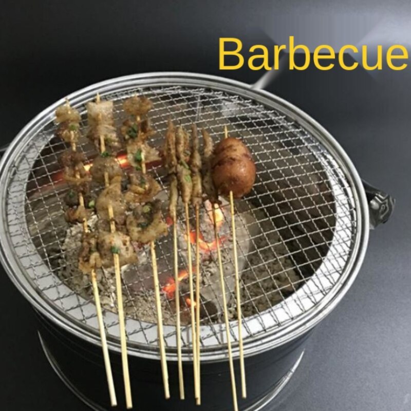 Portable Barbecue Heated Fireplace Stainless Steel BBQ Grill Moving Heating Stove Charcoal Warm Pot Household Stove Fire Bucket