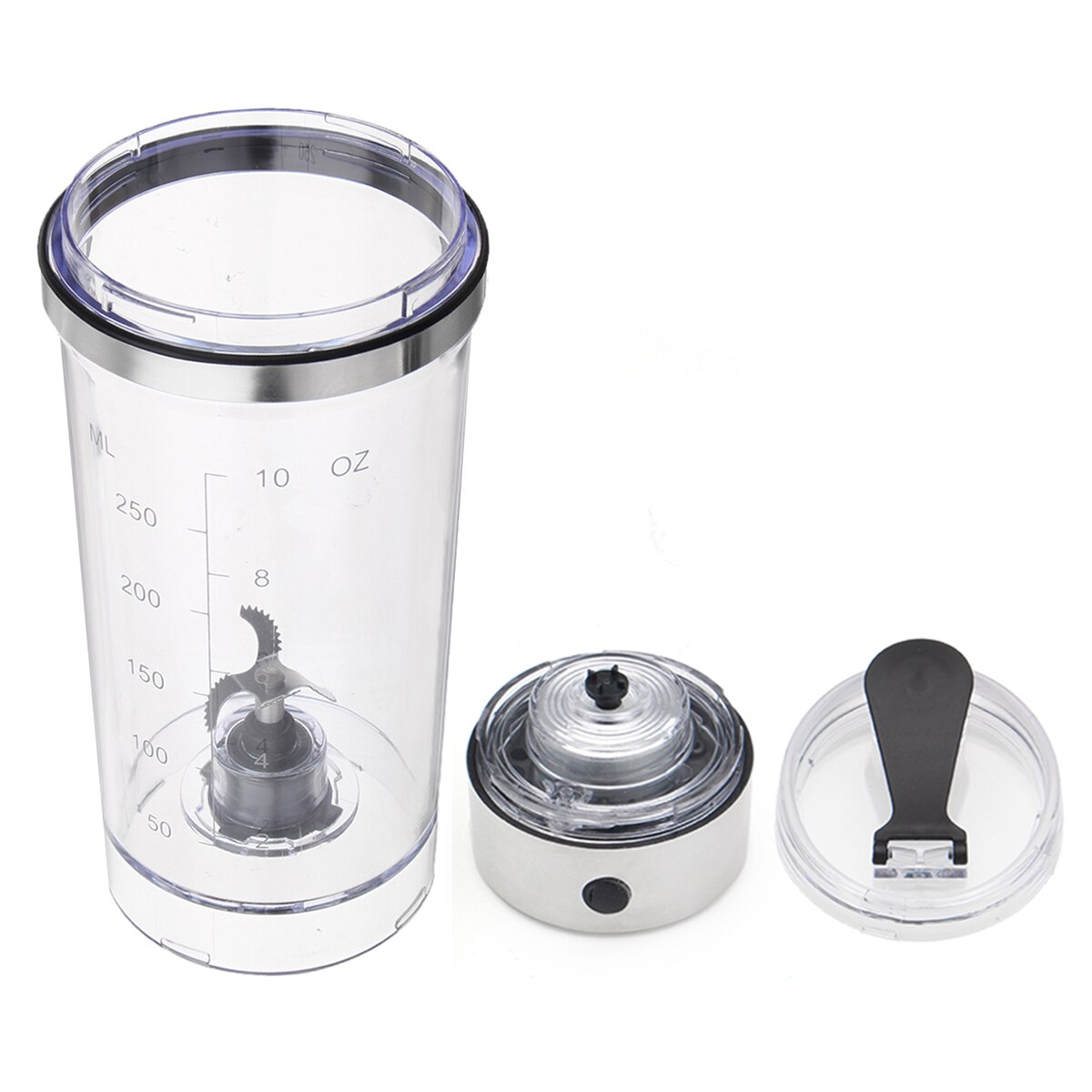 Agitador de proteína eléctrico de 250ML, botella agitadora USB, licuadora de café y leche, hervidor de vórtice Fitness, Tornado, mezclador inteligente,