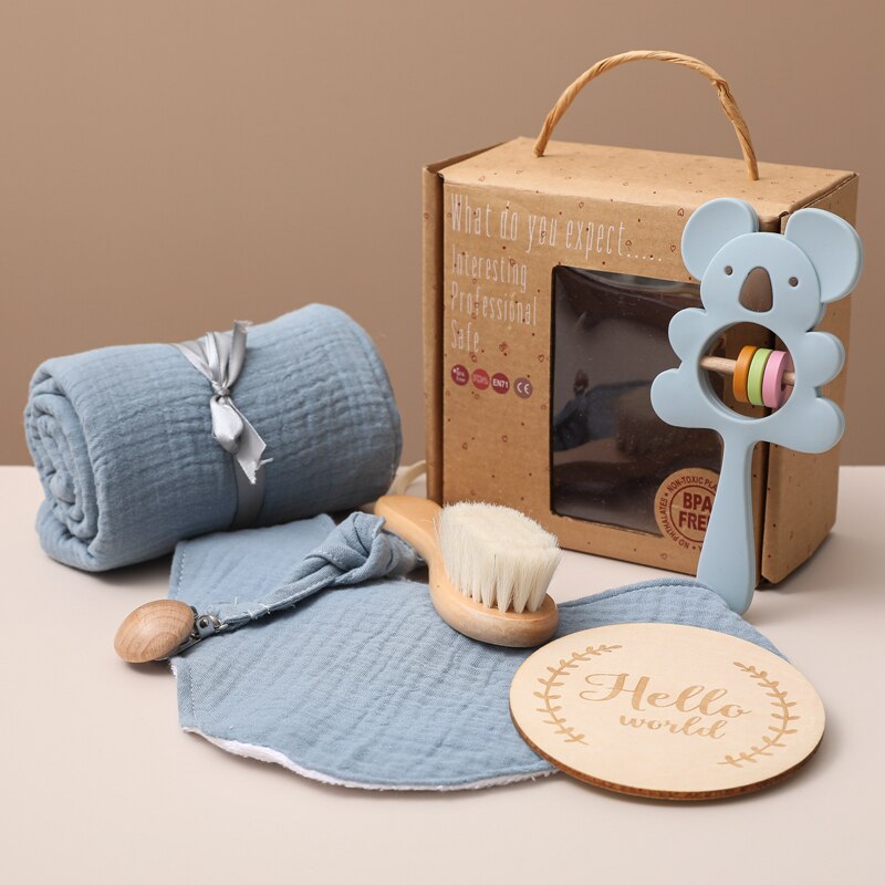 Lassen sie Machen 1einstellen Baby Zeug Schlecht Handtuch Baumwolle Decke Pinsel Produkte Für freundlicher Spielzeug Häkeln Rassel Kasten Weihnachten präsentieren: Beige