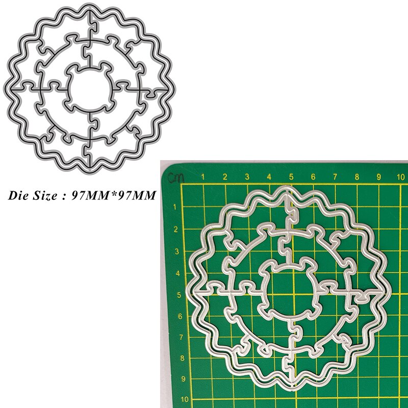 Abstract Jigsaw Rectangle Puzzle Metal Cutting Dies Cut Die for DIY Scrapbooking Paper Crafts Handmade Album Cards Template 2022: 2
