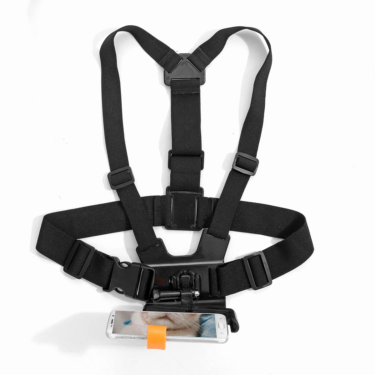 Universal Phone Strap Holder Chest Mount Harness/ Headband Belt/ Backpack Clip Clamp Phone Bracket for Climbing