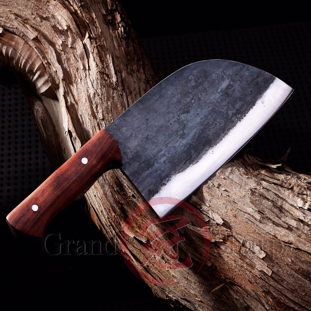 Hand forged Chef Knife BBQ Tools Kitchen Knives High carbon Steel Butcher Knife Chinese Cleaver Vegetables Cutting Box