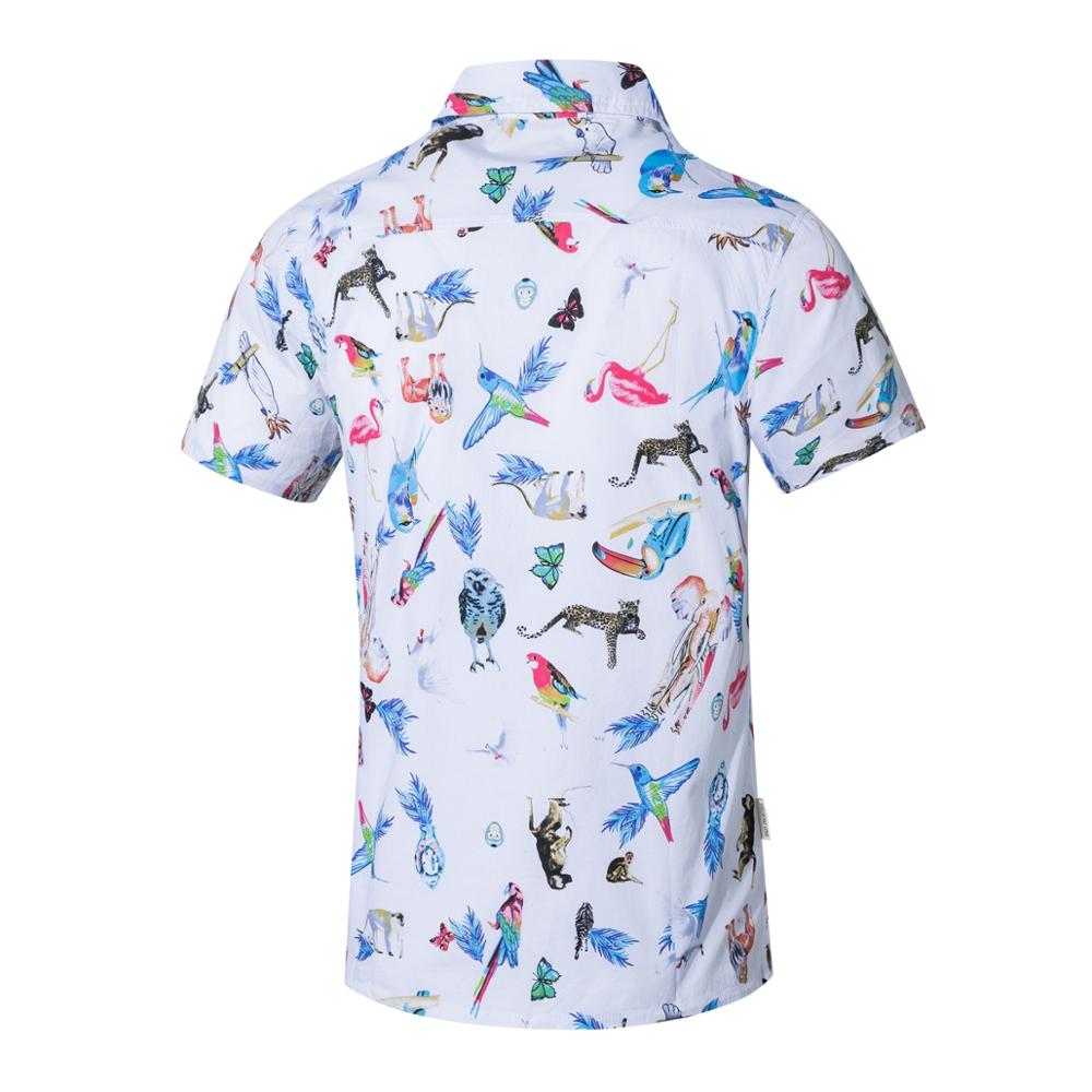 Men's Summer Shirts Short Black White Hawaiian Beach Shirts Men Tops Quick Dry Printed Button Casual Shirts For Man M-XXXXXL