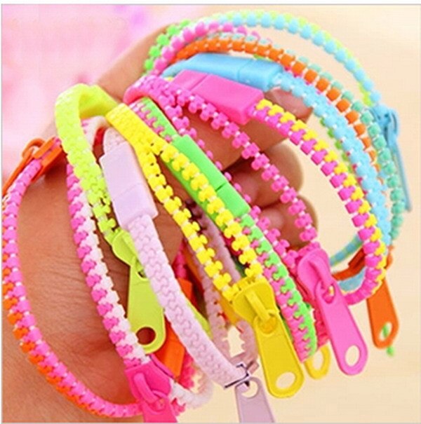 Gratis epacket 50 stks rits armbanden mix kleuren mix hip zip armbanden gunst sieraden veel