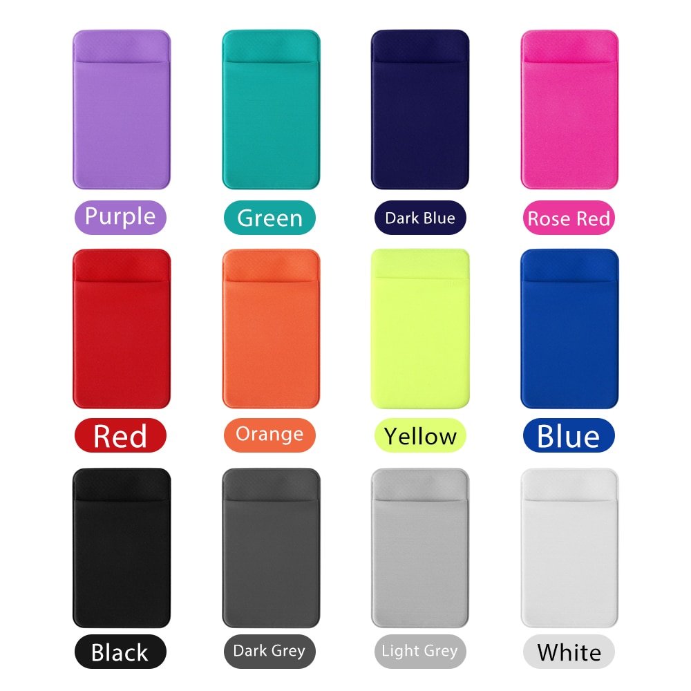 1PC Unisex Elastic Mobile Phone Wallet Cell Phone Card Holder Case Adhesive Sticker Pocket Credit ID Card Holder