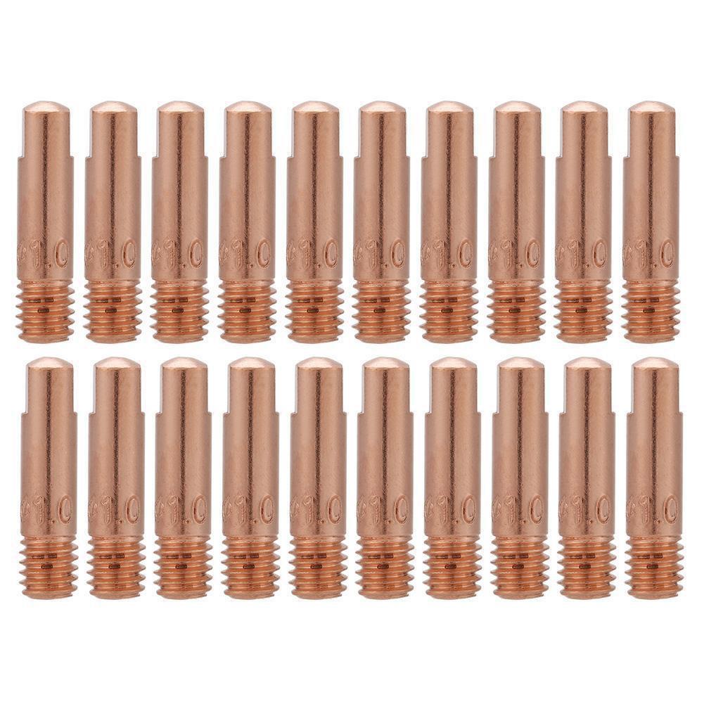Buse de soudage MIG semi-automatique 0.8/1/1mm, 20 pièces/ensemble, pointes de Contact, diffuseur de gaz, support de connecteur, Contact de torche