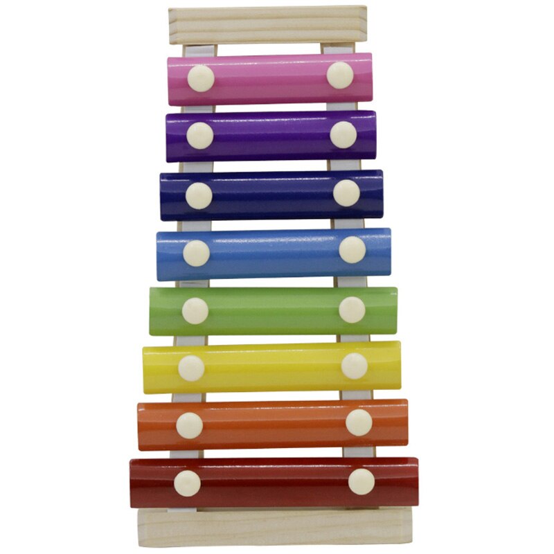 8 Tones Wooden Brain Game Musical Toys Xylophone Rainbow Color Hand Knock Mini Piano Xylophone Musical Instrument