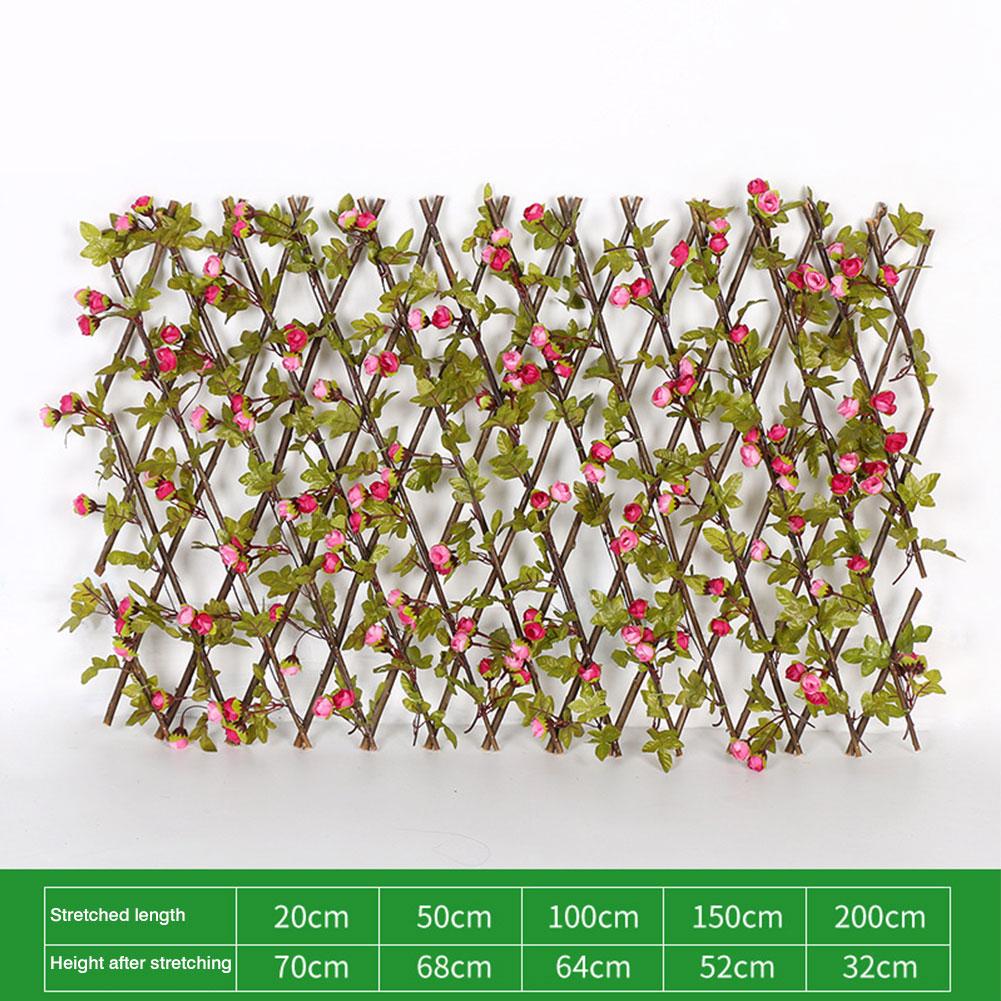 Expanding Wooden Fence Artificial Plant Fence Trellis UV Protect Garden Home Wall Decoration Privacy Screen For Restaurant Mall