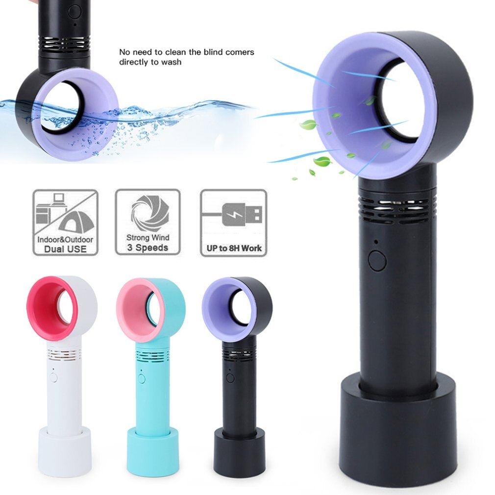 Bladloze Ventilator Oplaadbare Handheld Mini Fan Handige Usb Ventilator Draagbare Mouwloze Mini Bladeless Koeler Handy Fan