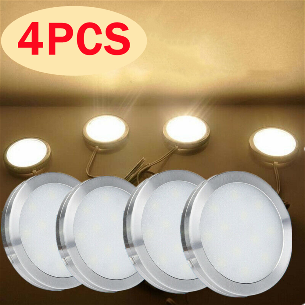 Plafonnier LED 12V, Éclairage d'Nikpour Voiture, Caravane, Toit, Bateau, Camping-Car, 4 Pièces