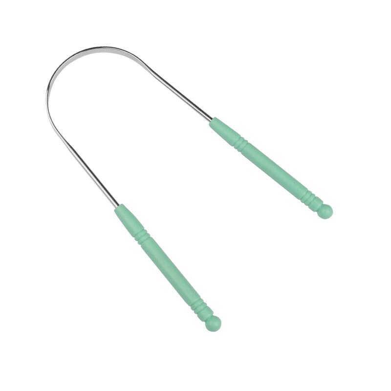 Tongreiniger Schraper Rvs Tong Cleaner Nuttig Frisse Adem Schoonmaken Gecoat Tong Tandenborstel Mondhygiëne Care: Type B - Green