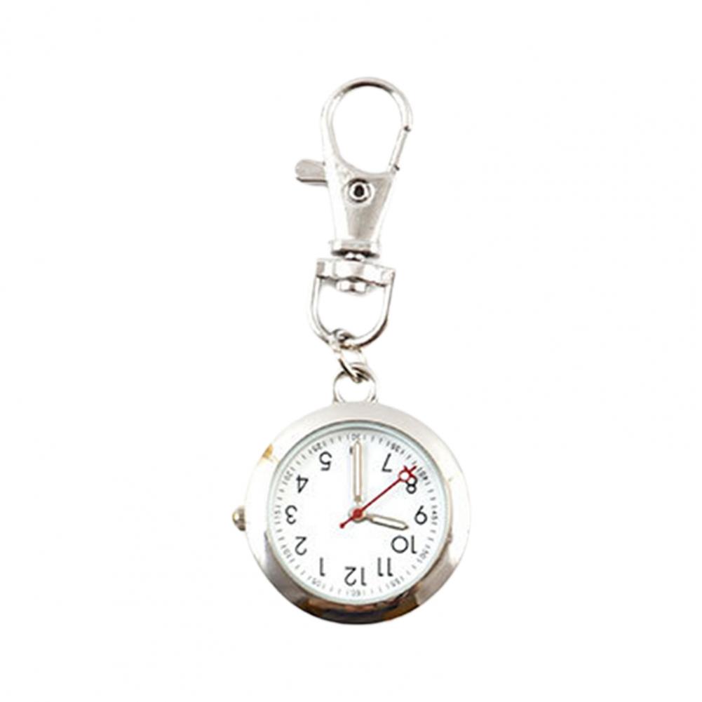 Verpleegster Zakhorloge Waterdicht Quartz Batterij-aangedreven Unisex Sleutelhanger Horloge Cadeau Horloges Klok Voor Vrouwen Man Horloge: Zilver