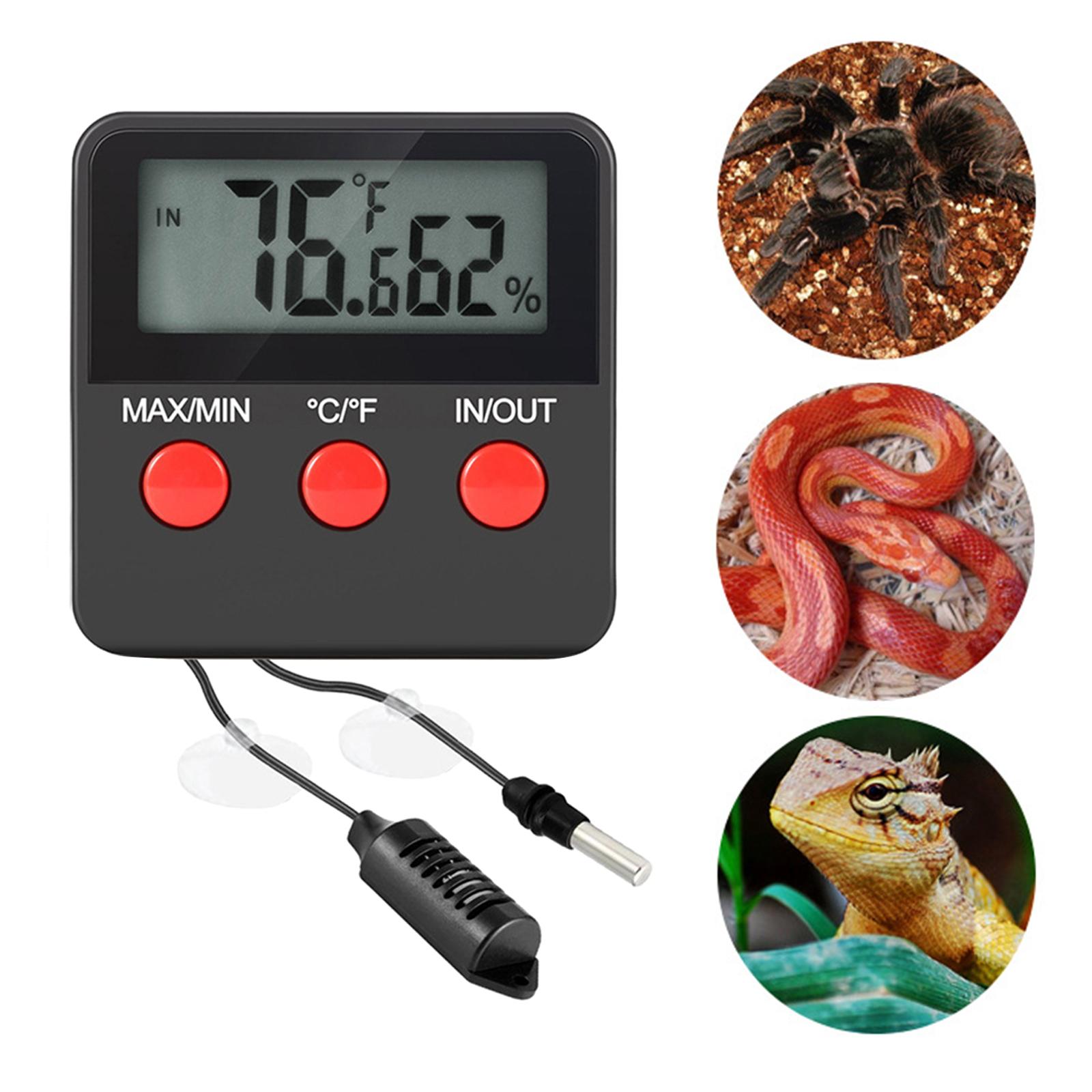 Thermomètre numérique pour Reptile et lézard, avec sonde et hygromètre pour Aquarium