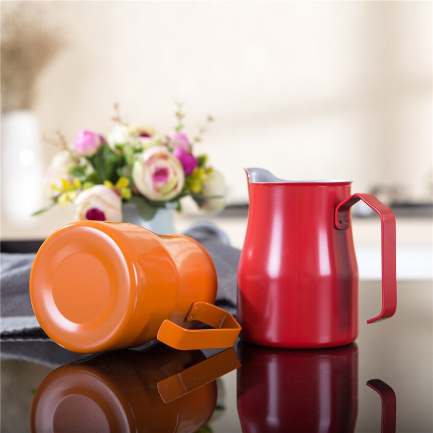 350/550Ml Italiaanse Koffie Pitcher Rvs Melkkan Opschuimen Werper Pull Bloem Cup Espresso Voor Barista