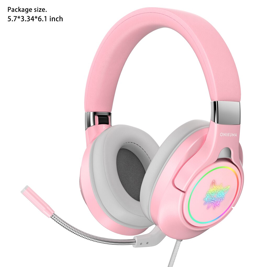 Onikuma stereo-kopfhörer mit kabel und led-beleuchtung, gaming-headset, tragbarer ohrhörer, online-meeting-laptop-zubehör: Default Title