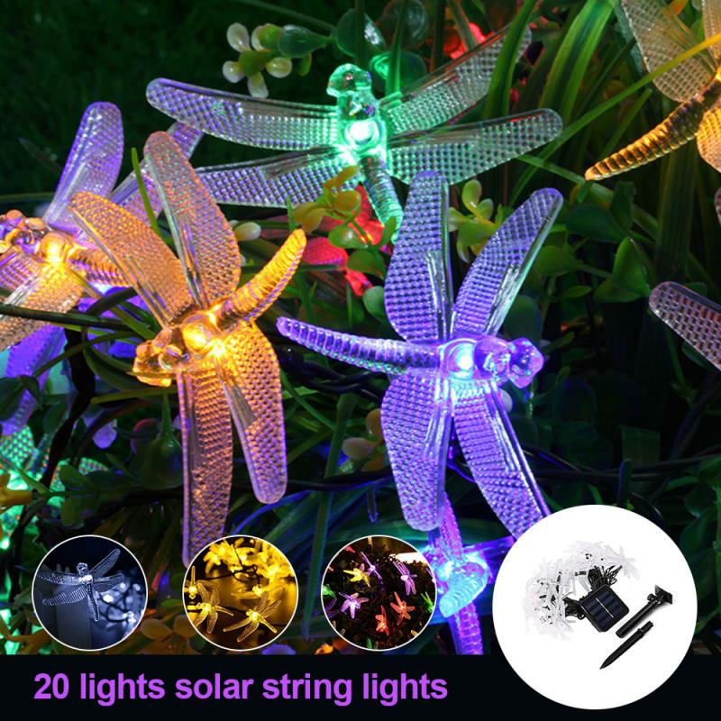 Libelle Solar- Schnur Lichter 20 LED Wasserdicht Fee Beleuchtung Für drinnen/draussen Garten Terrasse Hochzeit Party Dekoration