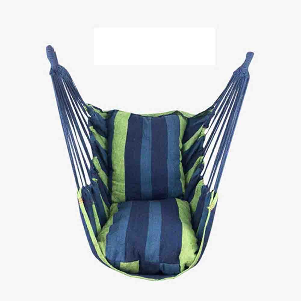 Hamaca al aire libre jardín hamaca cómoda hamaca SILLA DE Columpio de interior y al aire libre, fácil de instalar los niños Silla de jardín exterior: blue-green