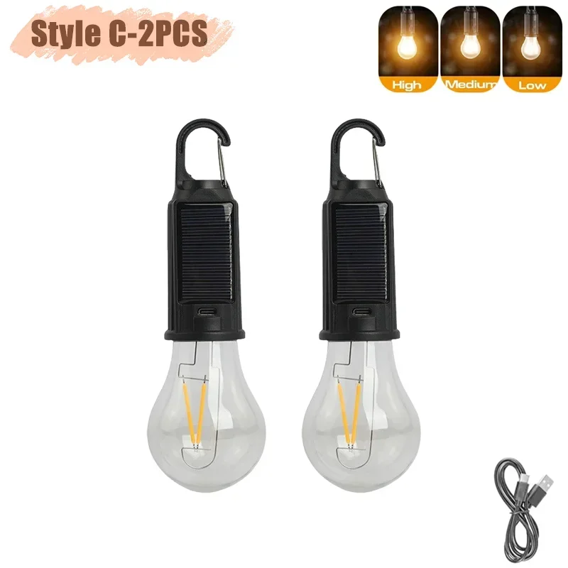 Linterna LED Solar portátil con 3 modos de luz Luz de emergencia al aire libre recargable por USB para acampar, senderismo, actividades de pesca: Verde