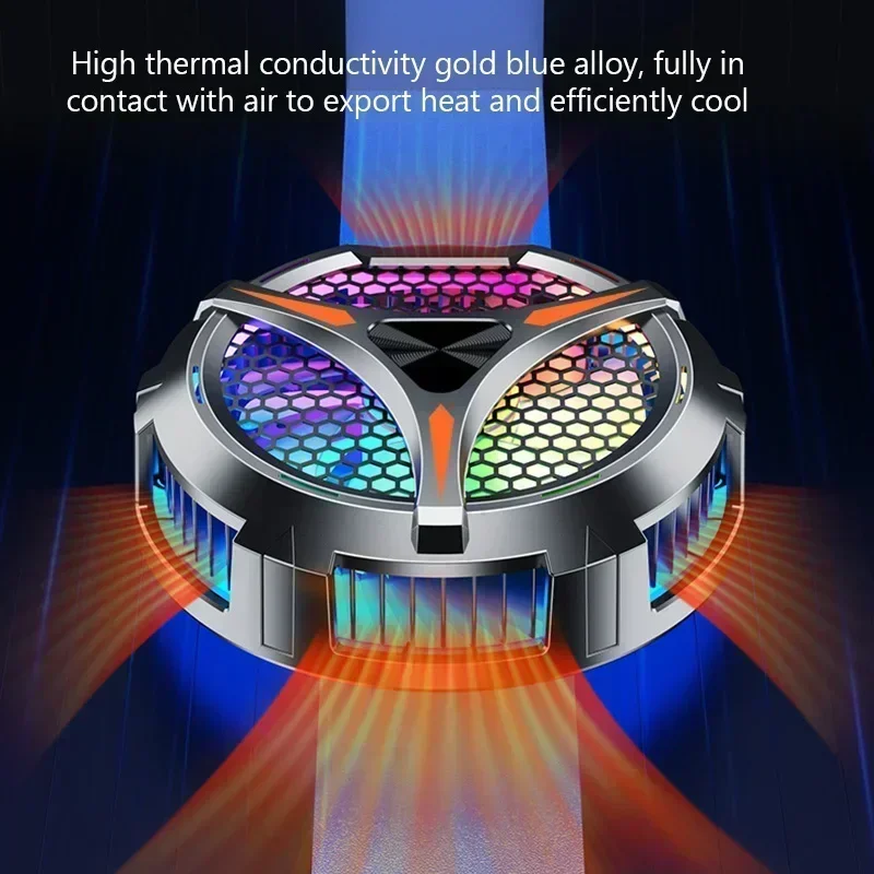 X42 PUBG Game Cooler Aluminum Alloy Semiconductor Magnetic Fast Cooling Fan Gaming Radiator for IPad Android Tablets Universal
