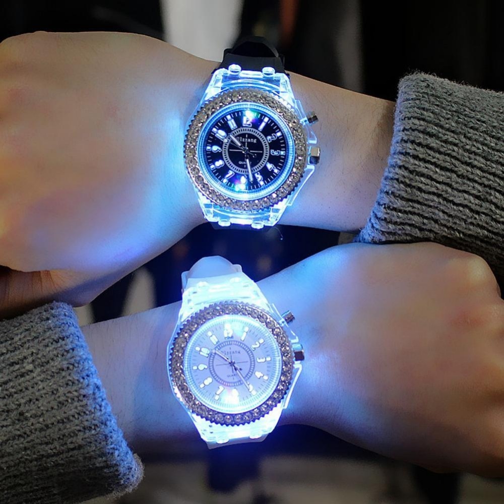 Lichtgevende Led Sport Horloges Vrouwen Quartz Horloge Dames Siliconen Horloges Gloeiende Relojes Mujer Led Flash