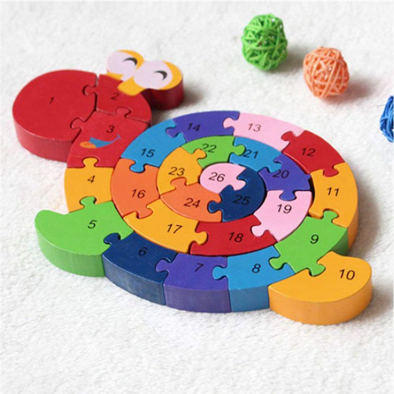 Træklodser puslespil snoet sneglbogstav og tal puslespil børnehavepædagogisk legetøj til småbørn børn børn drenge