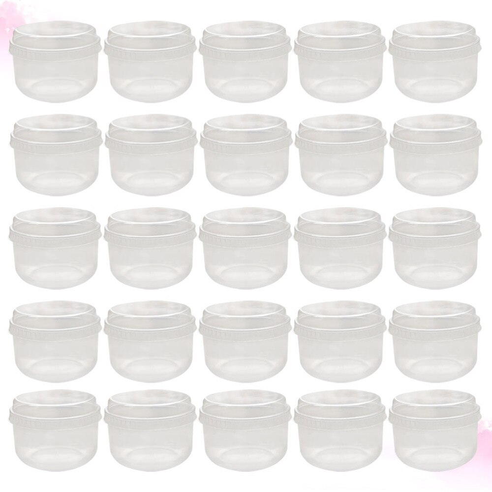 50 Sets Baking Pudding Cup High Temperature Resistant Japenese Pudding beaker with Lid (Transparent)