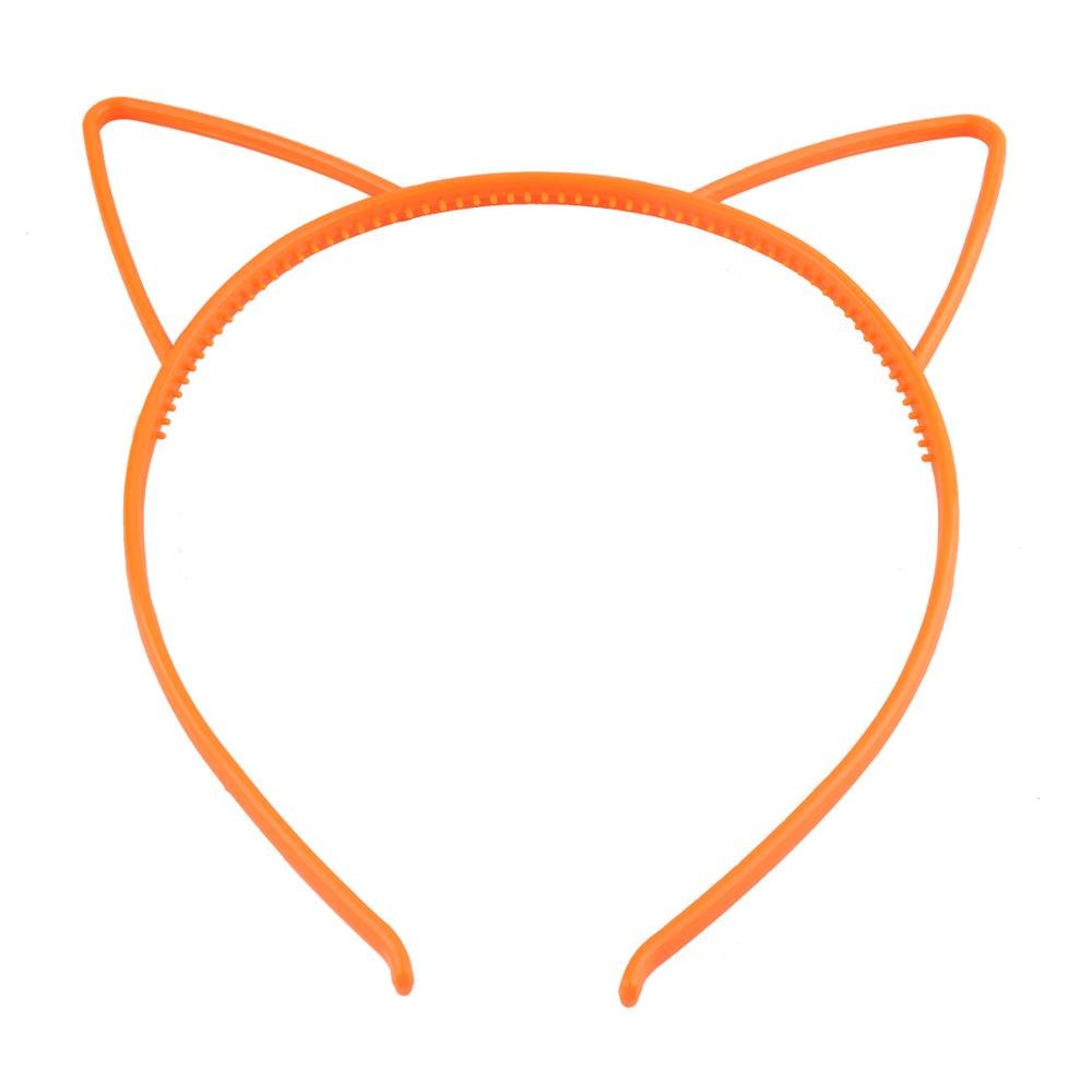 Solid Candy Colour Color Plastic Cat Ear Tiara Princess Headband Hair band With Teeth girls kids Hair Accessories: P7